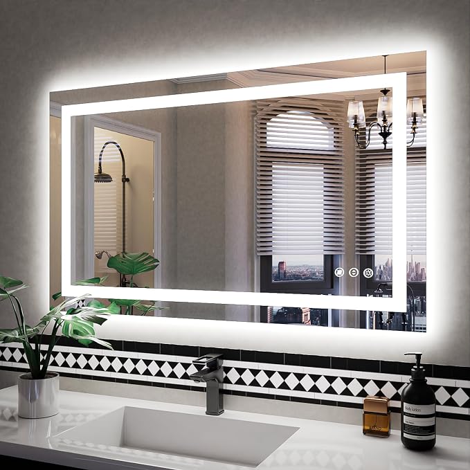 ISKM 40'' x 24'' LED Mirror for Bathroom Lighted Vanity Mirror for Wall Front by ISKM-IStillKeepMovin
