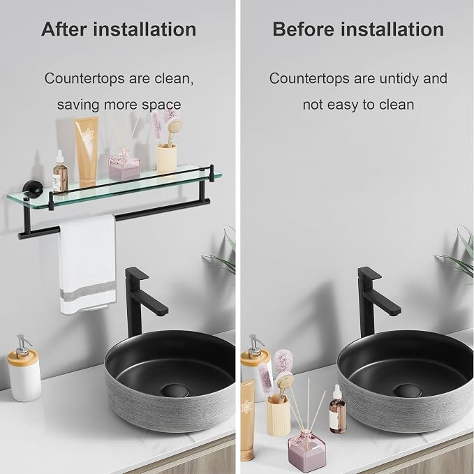 20-Inch Tempered Glass Bathroom Shelf - Image 6