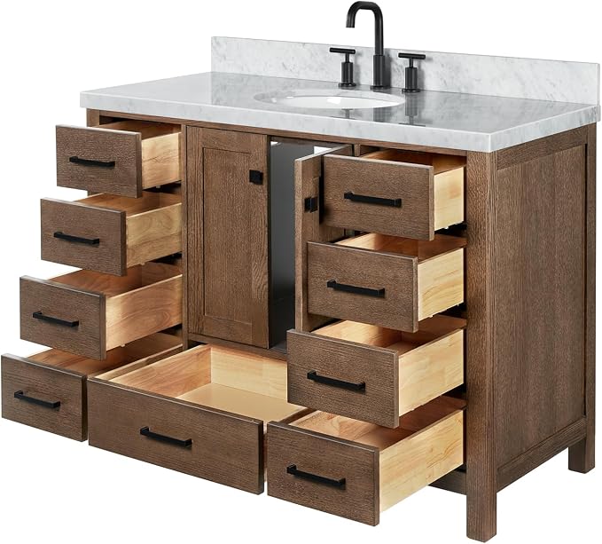 ARIEL Cambridge 49 Inch Single Oval Sink Bathroom Vanity - Image 6