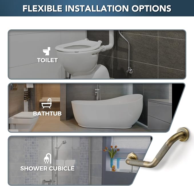 Grab Bars for Bathtubs and Showers- 1-1/4 x 16 Angled Shower Grab Bar for - Image 7