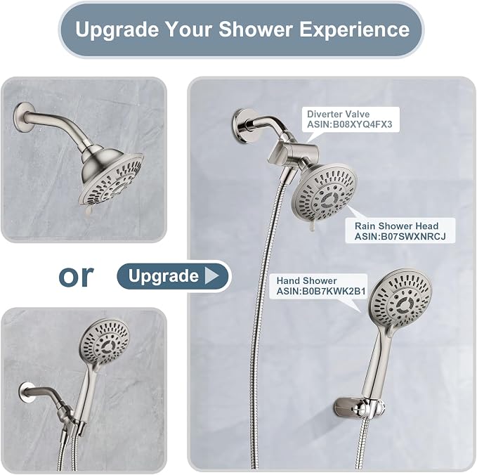 BRIGHT SHOWERS Shower Head Holder Wall Mount, Adjustable Handheld Shower Wand - Image 4