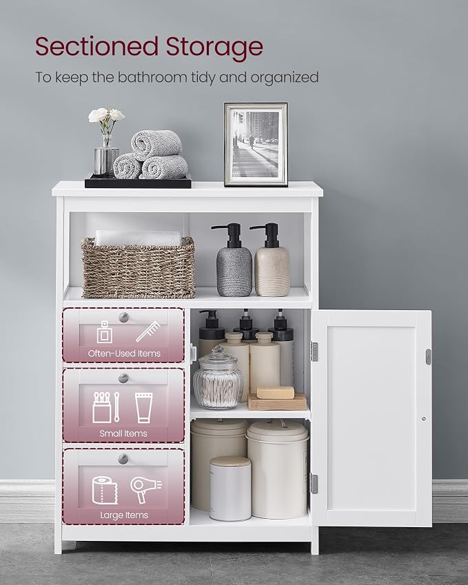 VASAGLE Floor Storage Cabinet, Freestanding Storage Unit - Image 4
