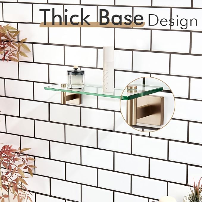 KOKOSIRI Wall Shelves Bathroom Hardware Glass Floating Shelf Small Hanging Rack - Image 7