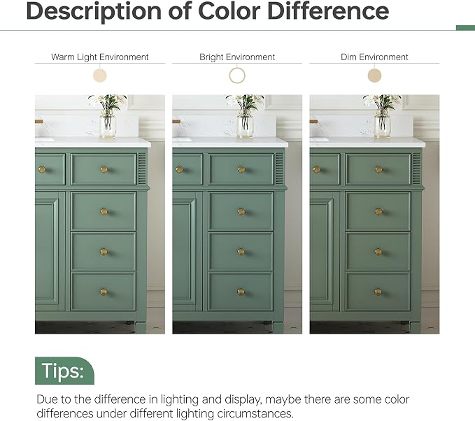 48" Bathroom Vanity with Sink, Sea Green Painted Vanity with Countertop & - Image 8
