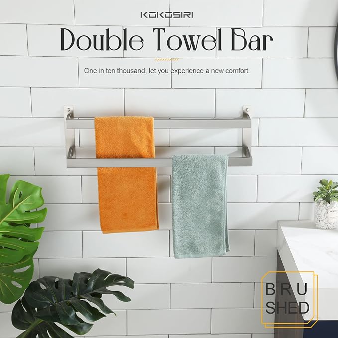 KOKOSIRI Bath Towel Bars Bathroom 2-Tiers Ladder Towel Rails 24-Inch Towel - Image 3