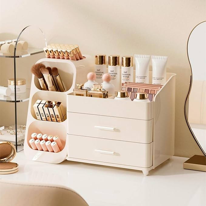 Makeup Organizer with Drawers for Vanity, Spacious Cosmetic Display Case by Booklov