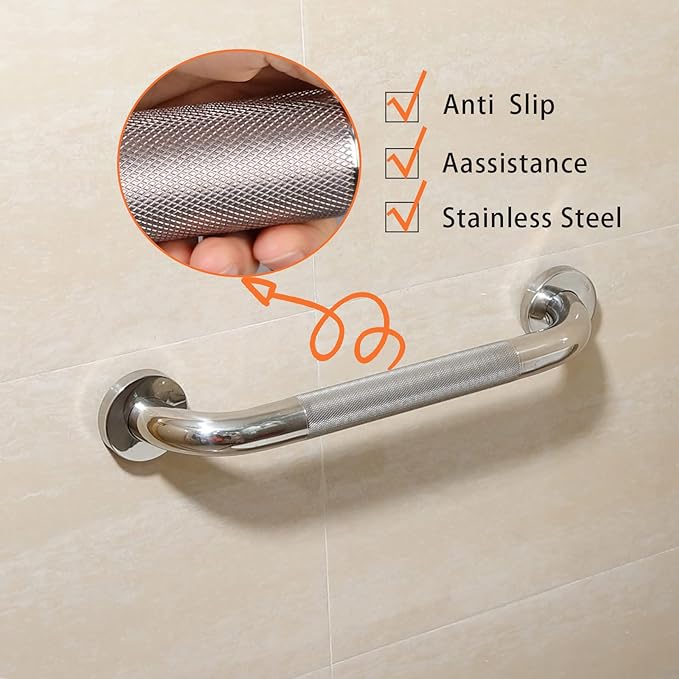 Shower Grab Bar, 2 Pack 16 Inch Bathroom Grab Bar, 304 Stainless Steel 1.25" - Image 4
