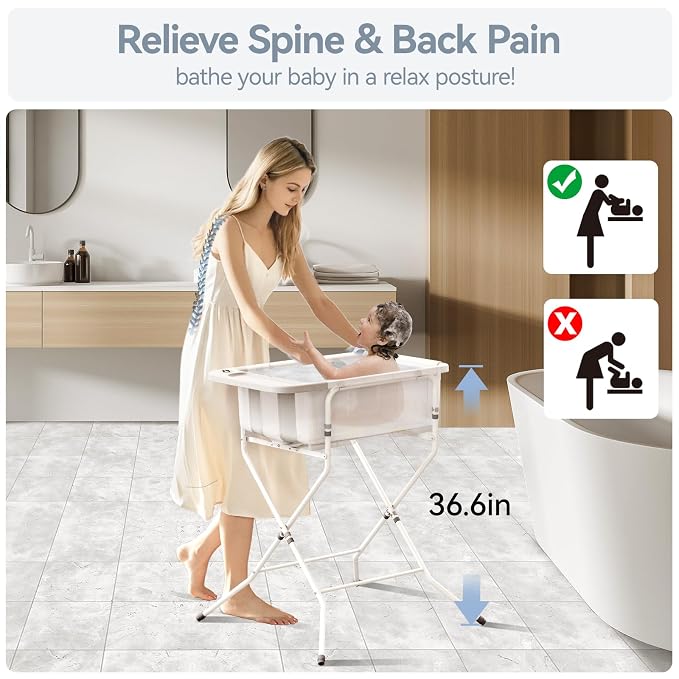 Collapsible Baby Bathtub with Stand - Image 2