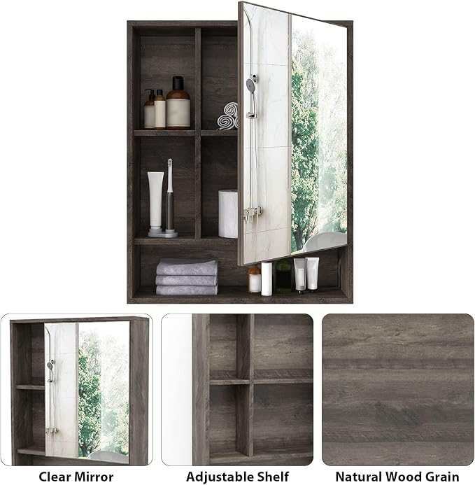 ChooChoo Bathroom Wall Mirror Cabinet, Medicine Cabinet - Image 5
