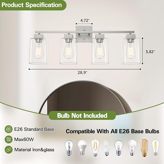 Espird 4 Light Bathroom Vanity Light - Image 3