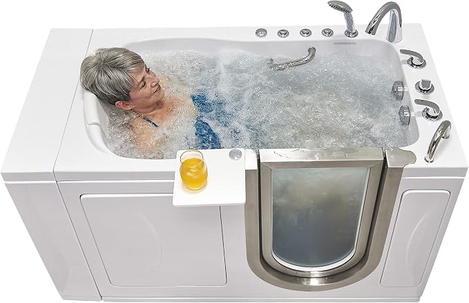 Ella Elite 30"x52" Acrylic Air and Hydro Massage Walk-In Bathtub by ELLASBUBBLES