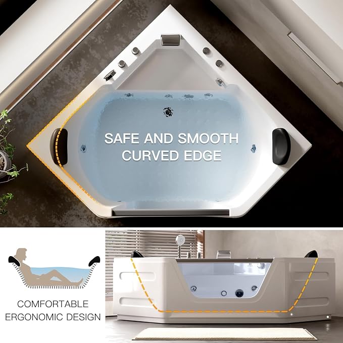 59 Inch Corner Jetted Tub - Image 7