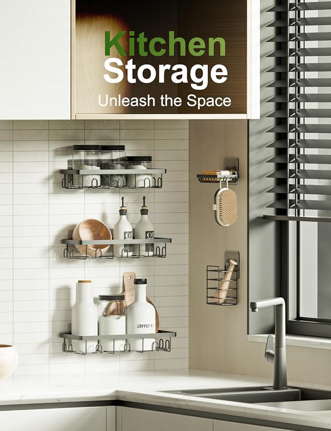 GVY Shower Caddy 5 Pack, Adhesive Shower Organizer Bathroom Shelves, Rustproof - Image 5