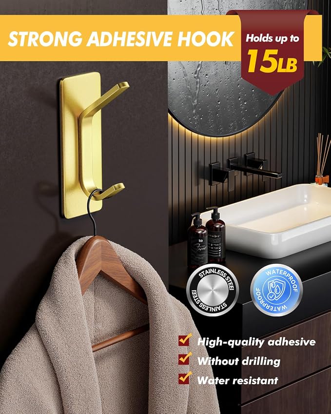 Auxmir 5 Pack Self Adhesive Hooks - Image 3