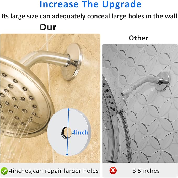 4 Inch Shower Arm Flange Oversized Plumbing Cover Plates, Universal Extra Large - Image 3
