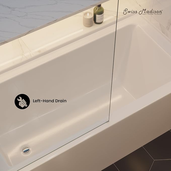 Voltaire 60" X 32" Left-Hand Drain Alcove Bathtub - Image 4