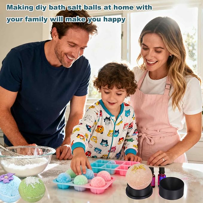 Bath Bomb Press Machine with Bath Bomb Molds Shower Steamer Molds Shampoo Bar - Image 5