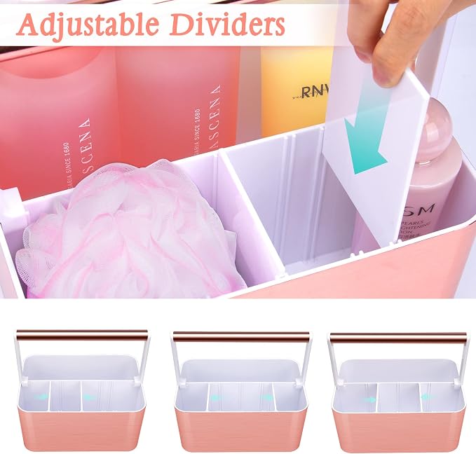 Portable Shower Caddy Tote: Divided Large Plastic Bath Basket Bin - Image 4