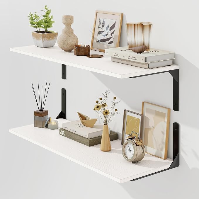 30" W x 12" D White Floating Shelves by FunMemories