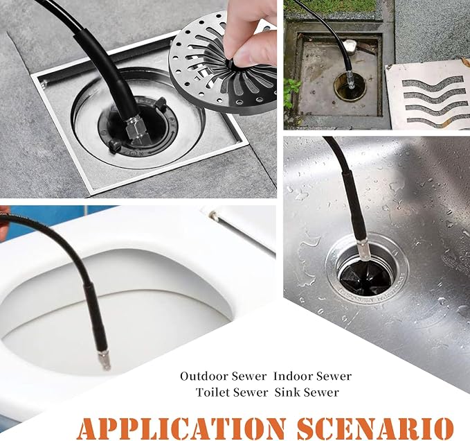 150FT Sewer Jetter Kit for Pressure Washer, 5800PSI Drain Cleaner Hose 1/4 Inch - Image 5