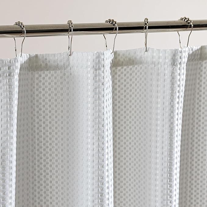 SLEEP ZONE Shower Curtain Liner, Waffle Shower Curtains - Image 2