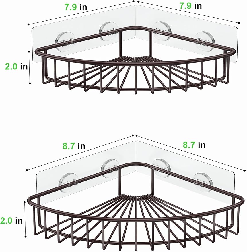 SMARTAKE 2-Pack Corner Shower Caddy, SUS304 Stainless Steel, Wall Mounted - Image 4