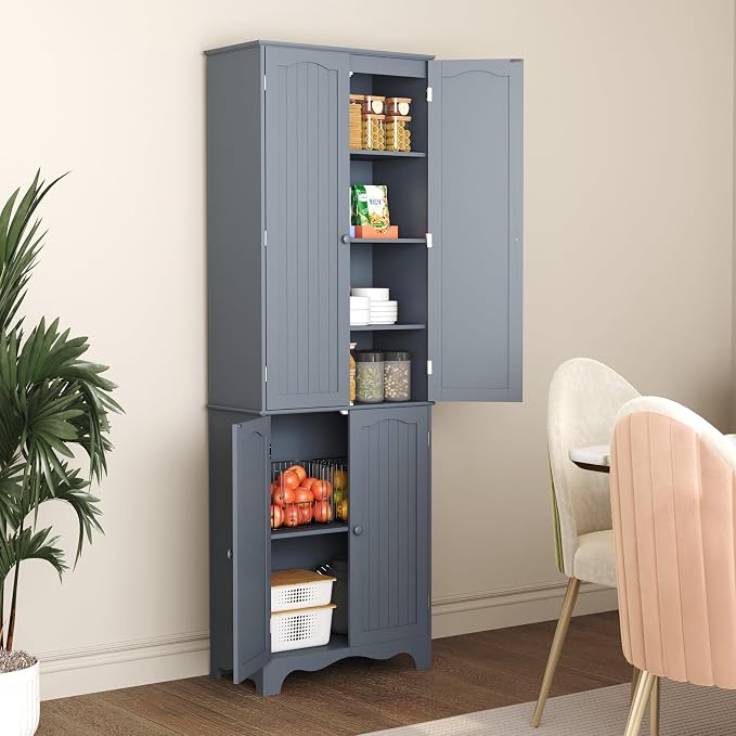 Function Home Tall Pantry Cabinet, Freestanding Storage Cabinet, Wooden Kitchen - Image 6
