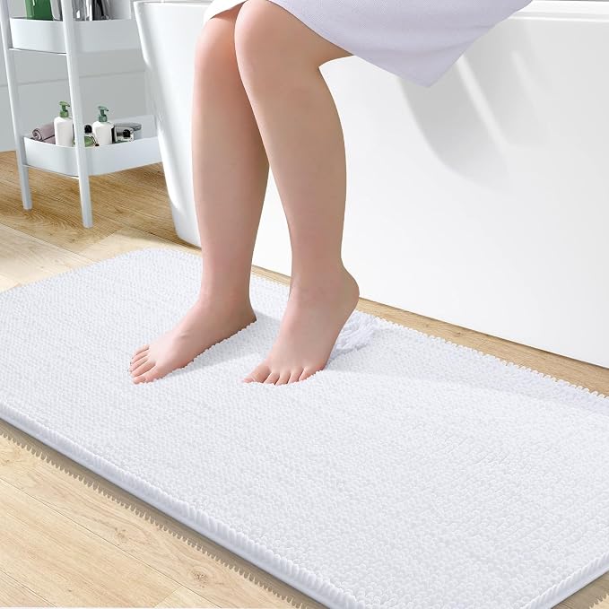 OLANLY Bathroom Rugs 50x30, Extra Soft Absorbent Chenille Bath Rugs, Rubber by OLANLY