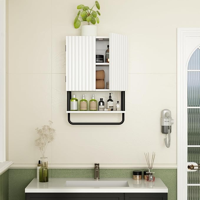 RUSTOWN Fluted Bathroom Wall Cabinet - Image 5