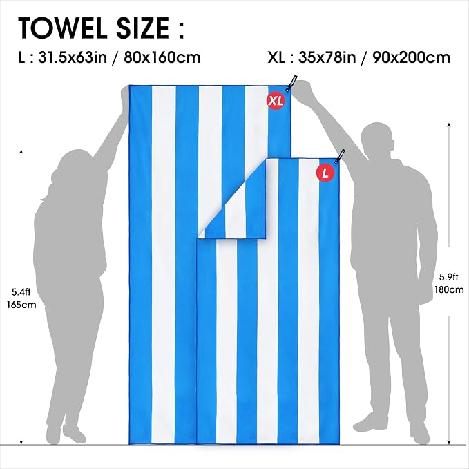 4Monster Microfiber Beach Towel Quick Dry, Super Absorbent Lightweight Travel - Image 4