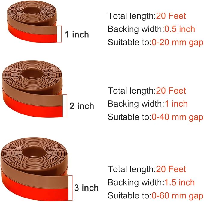 Silicone Weather Stripping 1 inch Width 20 Feet Length, Seal - Image 2