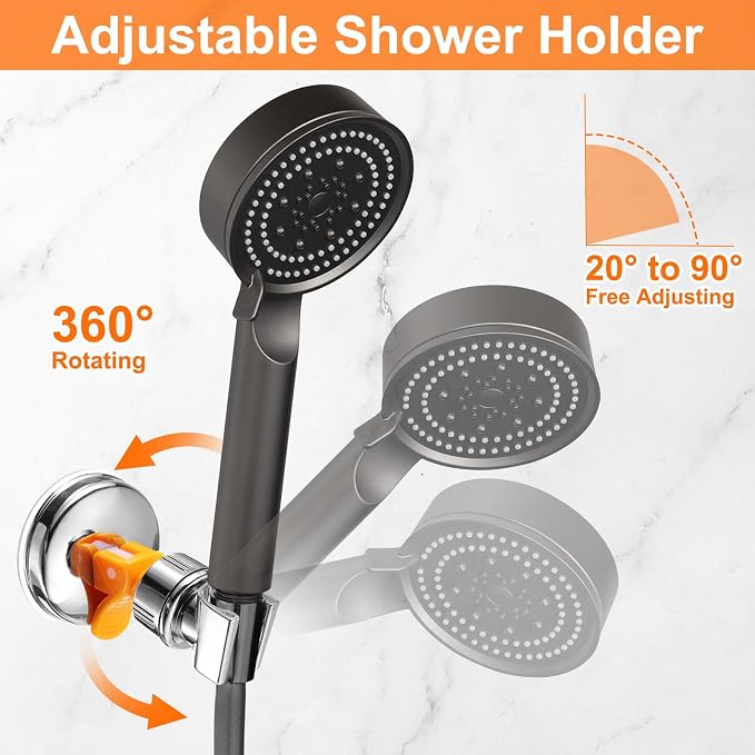 uxcell 2Pcs Shower Head Holder, Suction Cup Shower Head Holder, Handheld - Image 3
