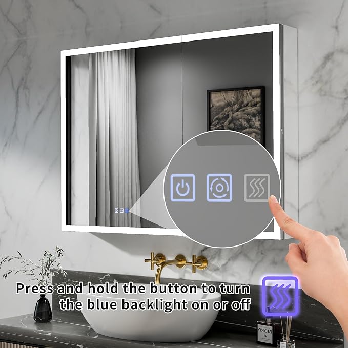 GroGro LED Lighted Bathroom Medicine Cabinet - Image 3