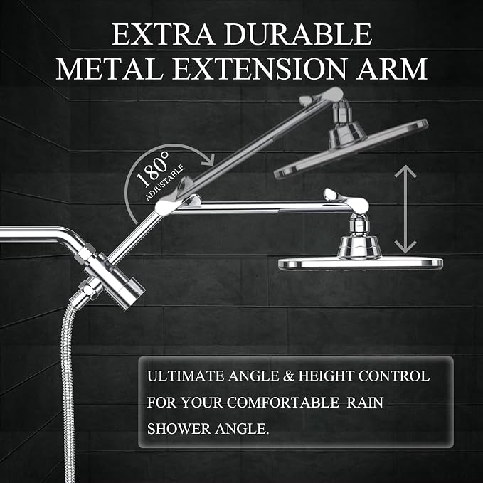 Veken Wide High Pressure Rain Shower Head - Image 4