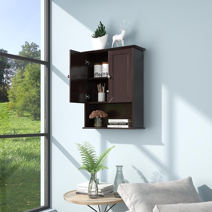 Bathroom Wall Cabinet Expresso Over Toilet Storage - Image 8