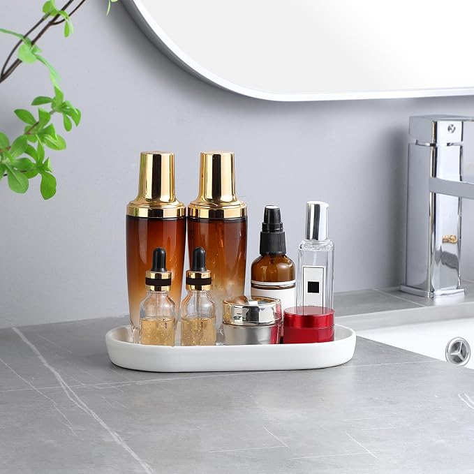 2 Pack White Round Soap Dispenser Tray - Image 6