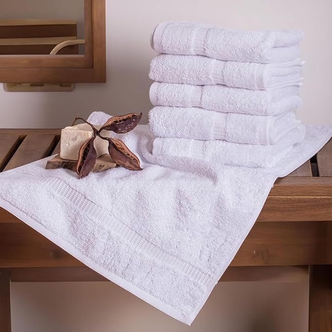 SALBAKOS 100% Turkish Cotton Hand Towel Set of 6 16x30 inch | Heirloom Quality - Image 4
