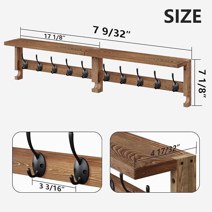 AMBIRD Coat Rack Wall Mounted - Image 2