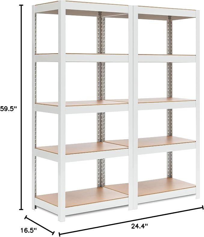 HOMEDANT House 5 Tier Laminated Metal Shelving Unit Adjustable Storage Utility - Image 2