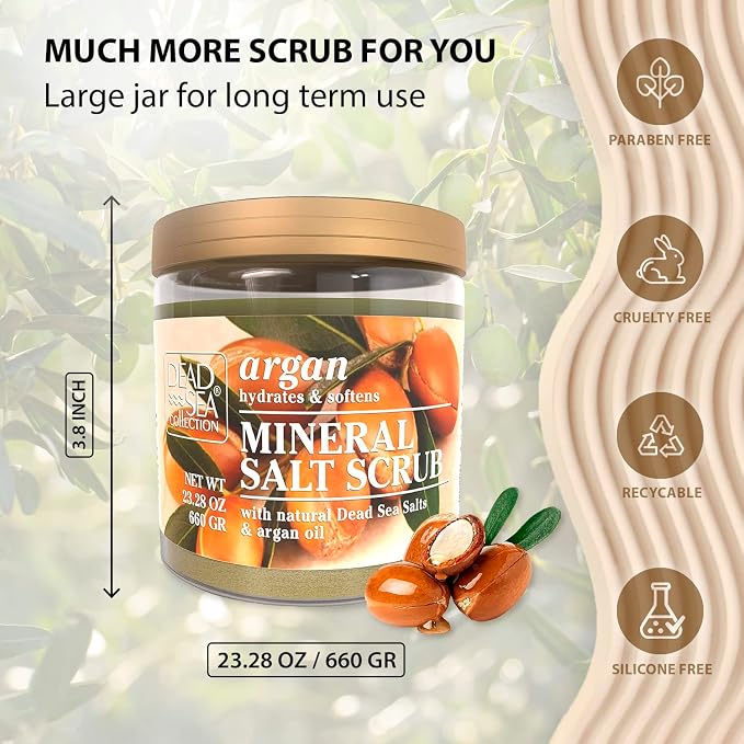 Dead Sea Collection Argan Salt Scrub – Exfoliating Body Scrub - Image 6