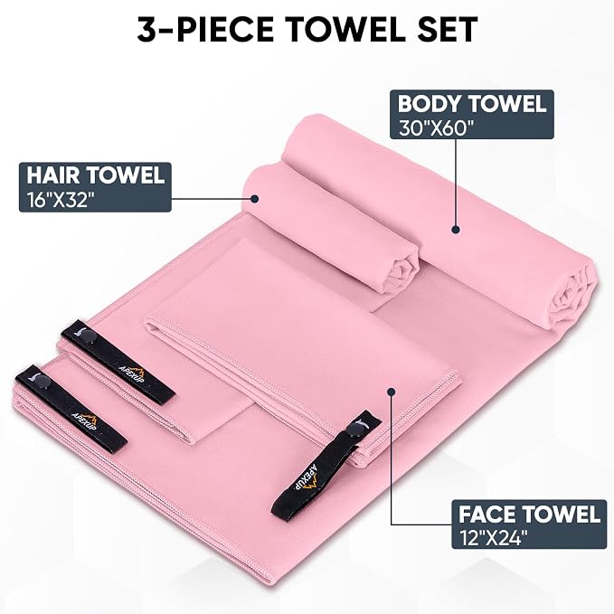 APEXUP Microfiber Travel Towel, Ultra Absorbent Quick Dry Towels, Lightweight - Image 2