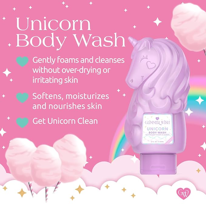 Glimmer Wish Unicorn Kids Body Wash, Gentle Cleanser and Moisturizing Sulfate - Image 3