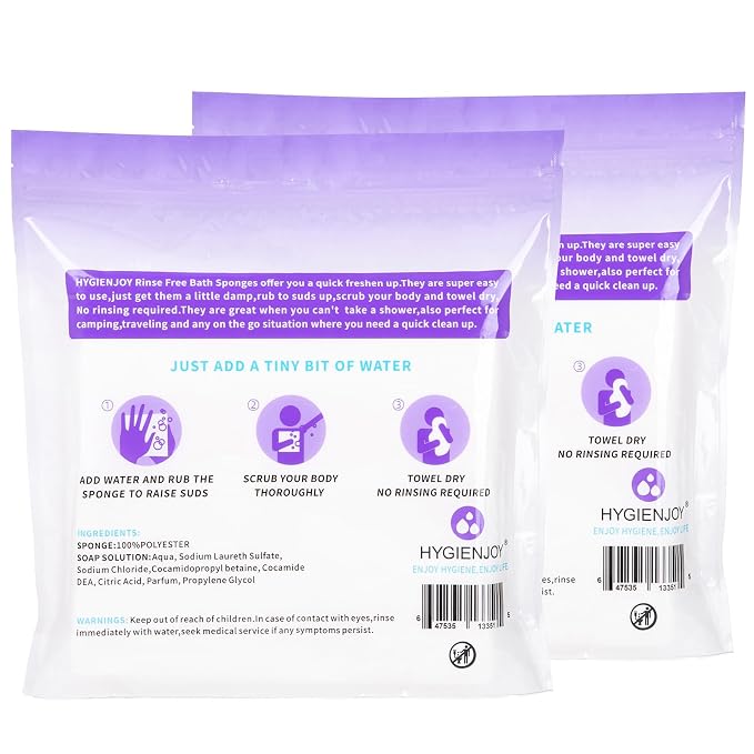HYGIENJOY-21% Larger, Rinse Free Bath Sponges - Image 6