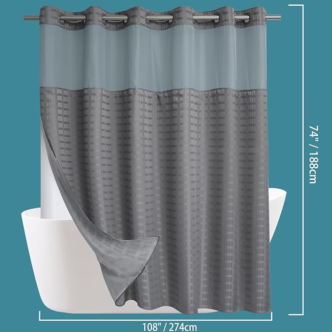 Conbo Mio Extra Wide No Hook Shower Curtain - Image 6