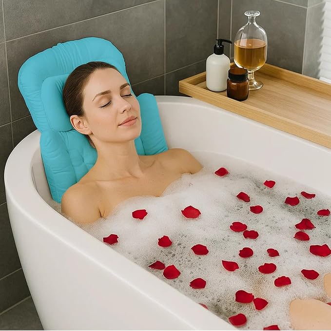 Bath Pillow for Tub | 4D Air Mesh Fabric by RavelloEssentials