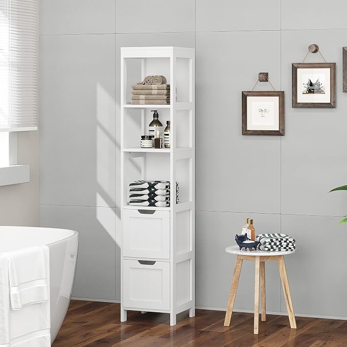 HOMEFORT Bathroom Storage Cabinet, Slim Tall Cabinet, Narrow Floor Cabinet - Image 7