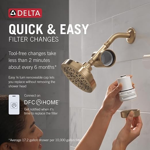 Delta Faucet 5-Setting Shower Head Gold - Image 3