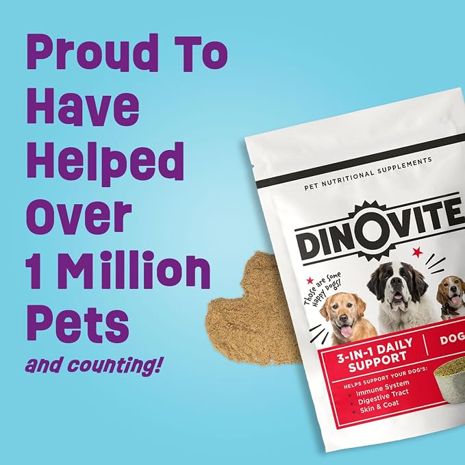 Dinovite Probiotic Supplement for Dogs, Omega 3, Hot Spot Relief, Skin & Coat - Image 6
