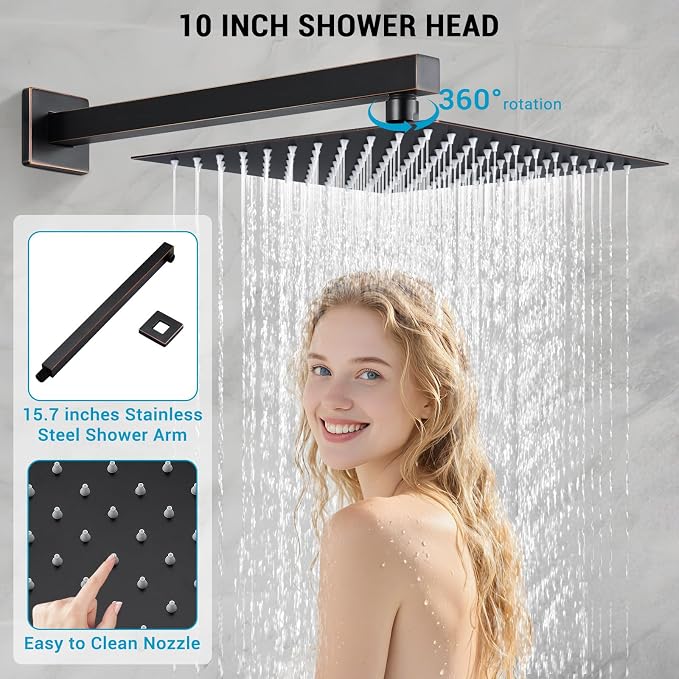 Rain Shower Faucet Set Wall Mounted Rainfall - Image 4