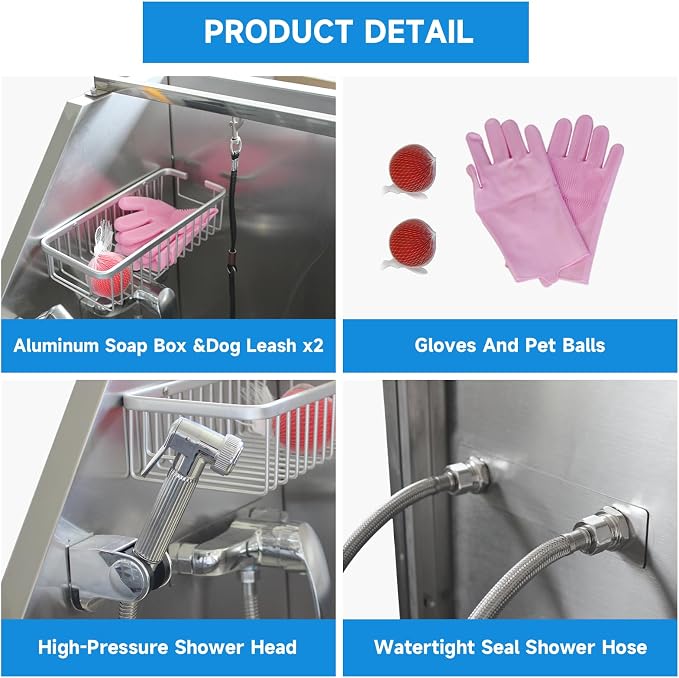 Dog Washing Station 50" Dog Grooming Tub - Image 6